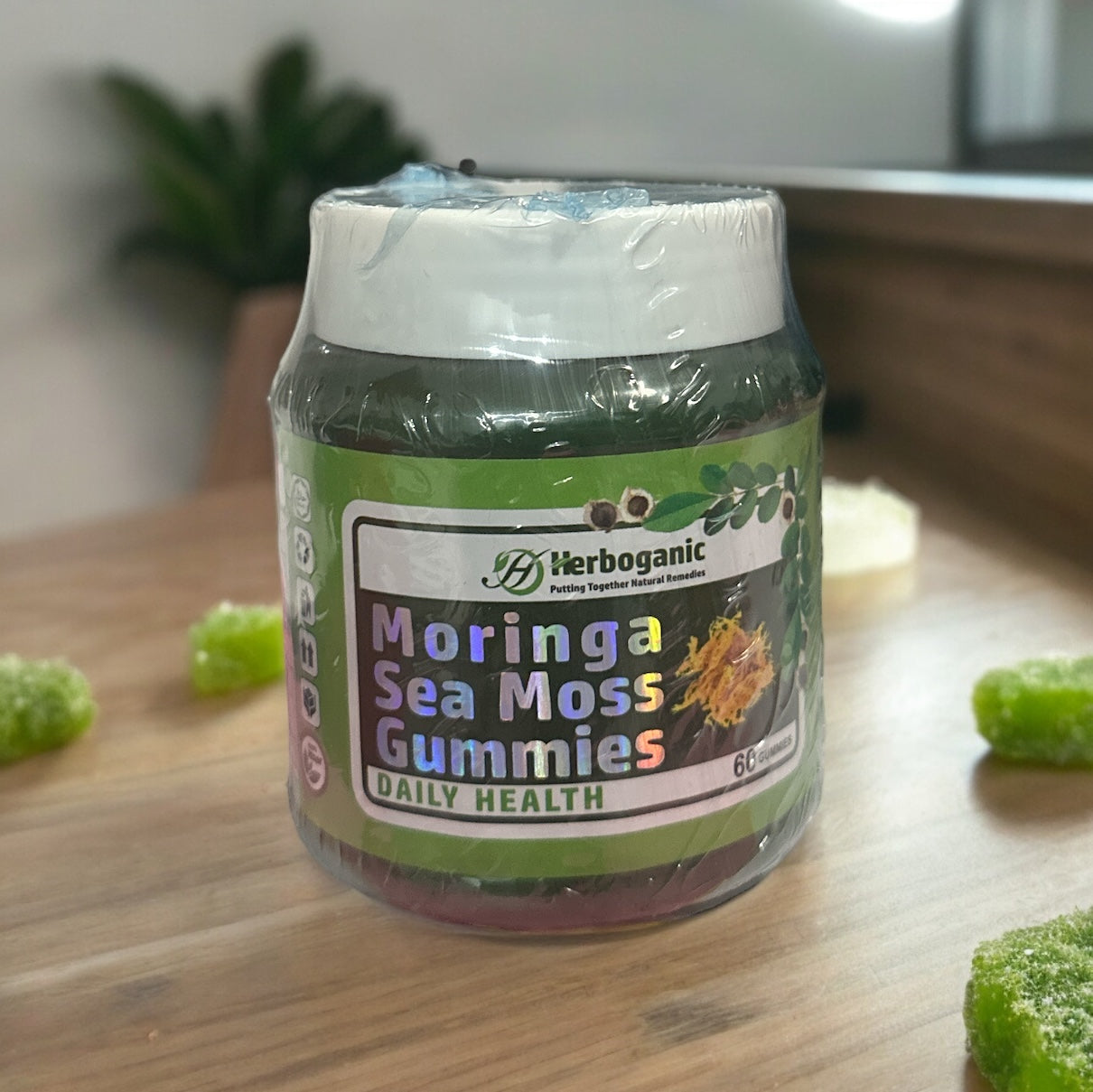 Moringa Sea Moss Gummies - Amazing Superfood Green Supplement with Fiber, Immune Support, and Moringa Leaf Powder Extract - Supplement 60 Count.