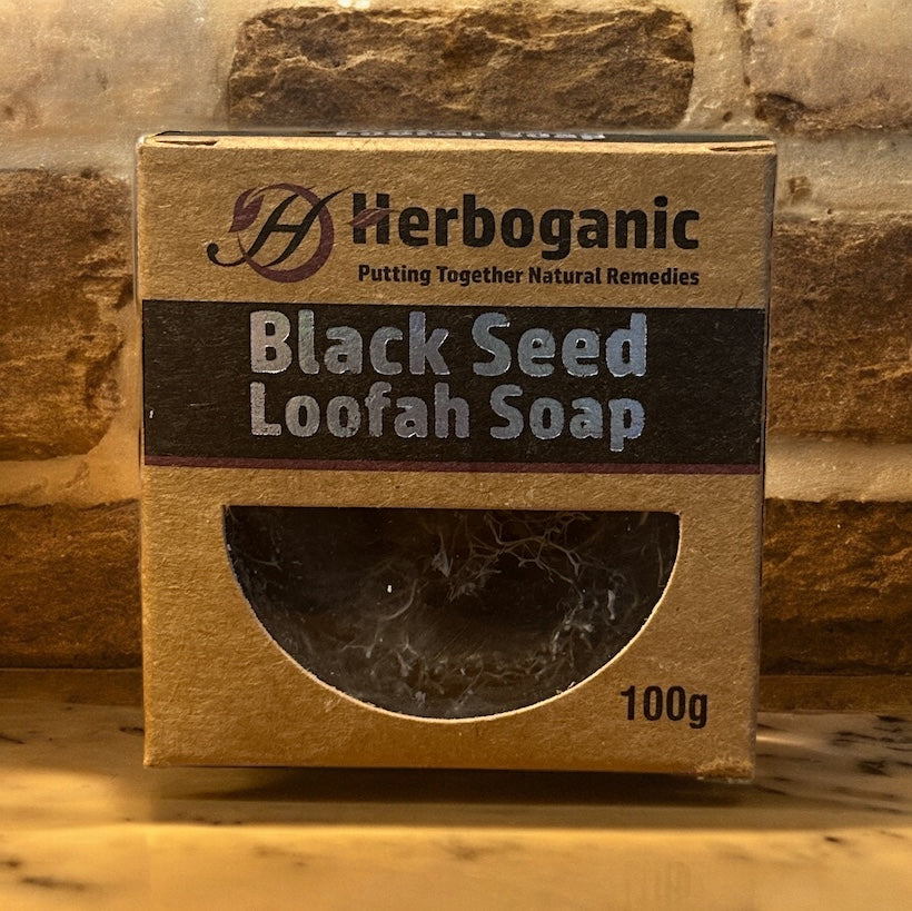 Herboganic Black Seed Liquid Soap,Loofah Soap - Handmade Herbal Soap for Refresh